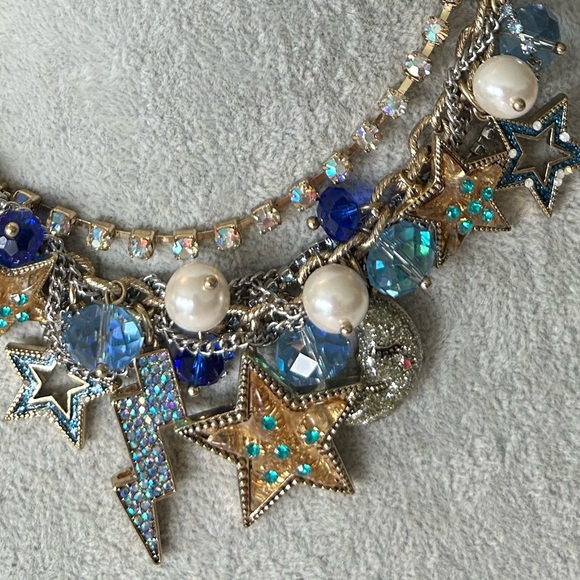 RARE Betsey Johnson Celestial Gold Necklace - Picture 2 of 9